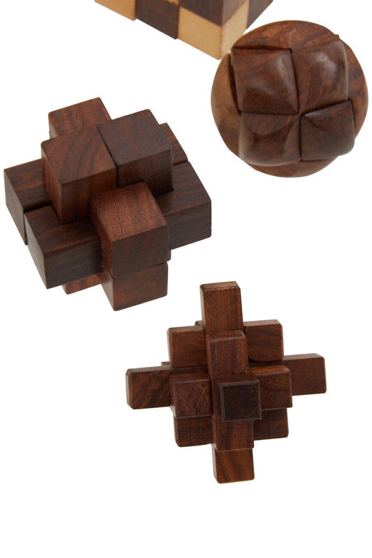 Churchill Games Sheesham Wood 6 Piece 3D Puzzle Set