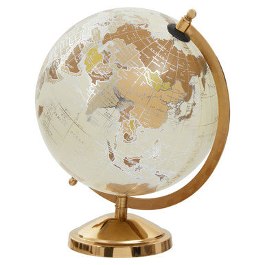Churchill Antique White Globe on Gold Stand