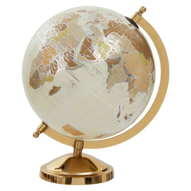 Churchill Antique White Globe on Gold Stand