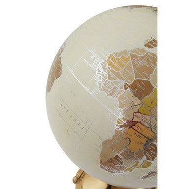 Churchill Antique White Globe on Gold Stand