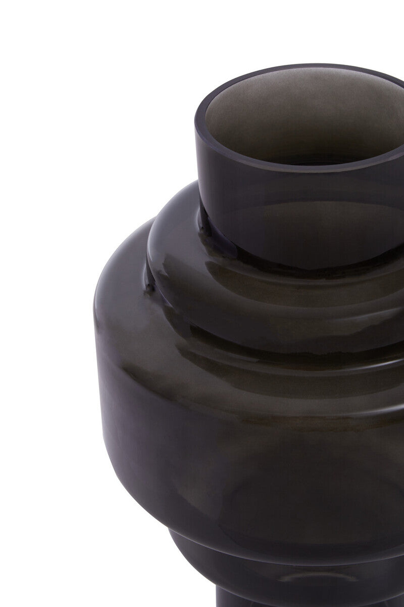 Cayden Small Black Smoked Glass Vase