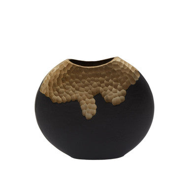 Daito Small Black And Gold Round Vase - Image 2