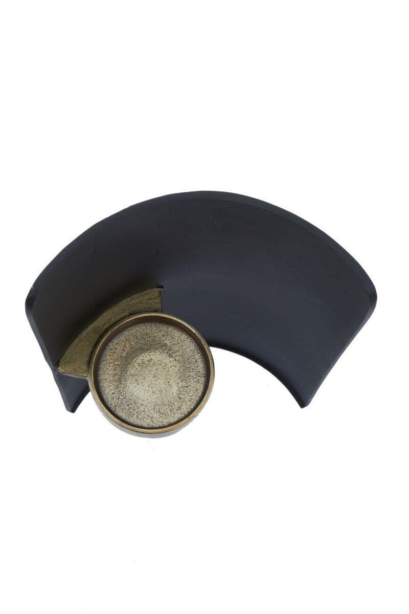 Daito Black and Gold Finish Candle Holder
