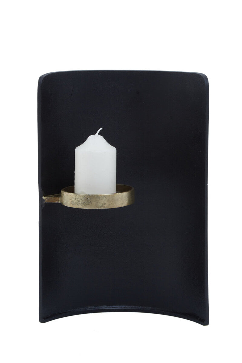 Daito Black and Gold Finish Candle Holder