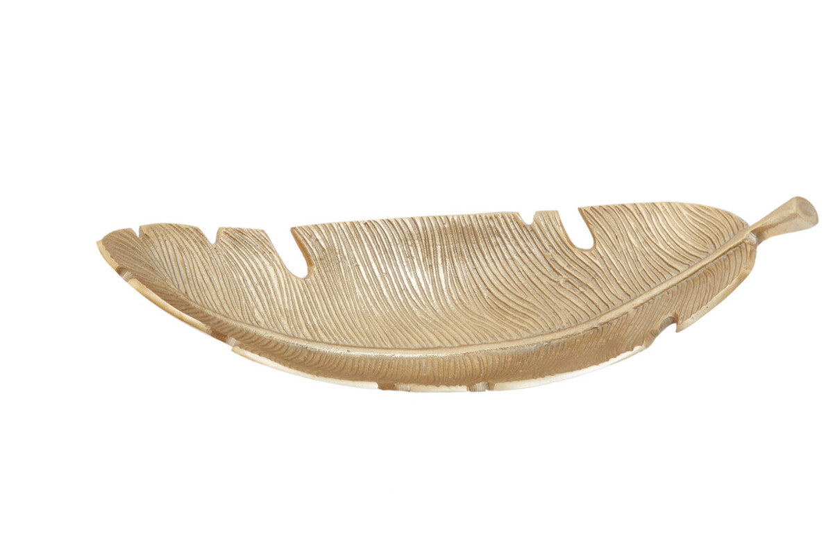 Prato Gold Finish Curved Leaf Dish - Image 5