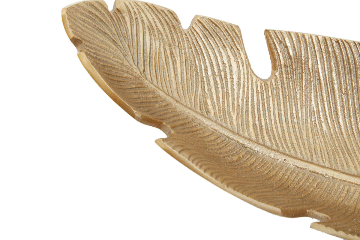 Prato Gold Finish Curved Leaf Dish