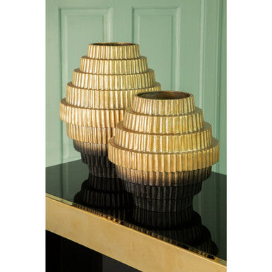 Deomali Small Ombre Gold And Black Vase