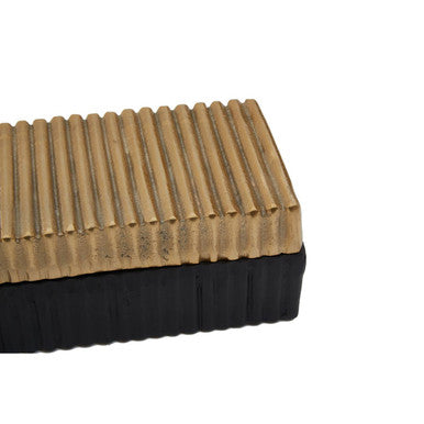 Deomali Large Two Toned Gold and Black Trinket Box