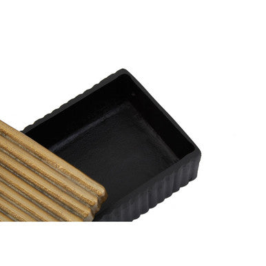 Deomali Large Two Toned Gold and Black Trinket Box