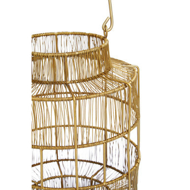 Enzo Small Gold Wire Lantern