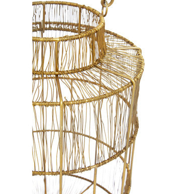 Enzo Large Gold Wire Lantern