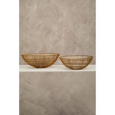 Enzo Set Of Two Gold Wire Bowls