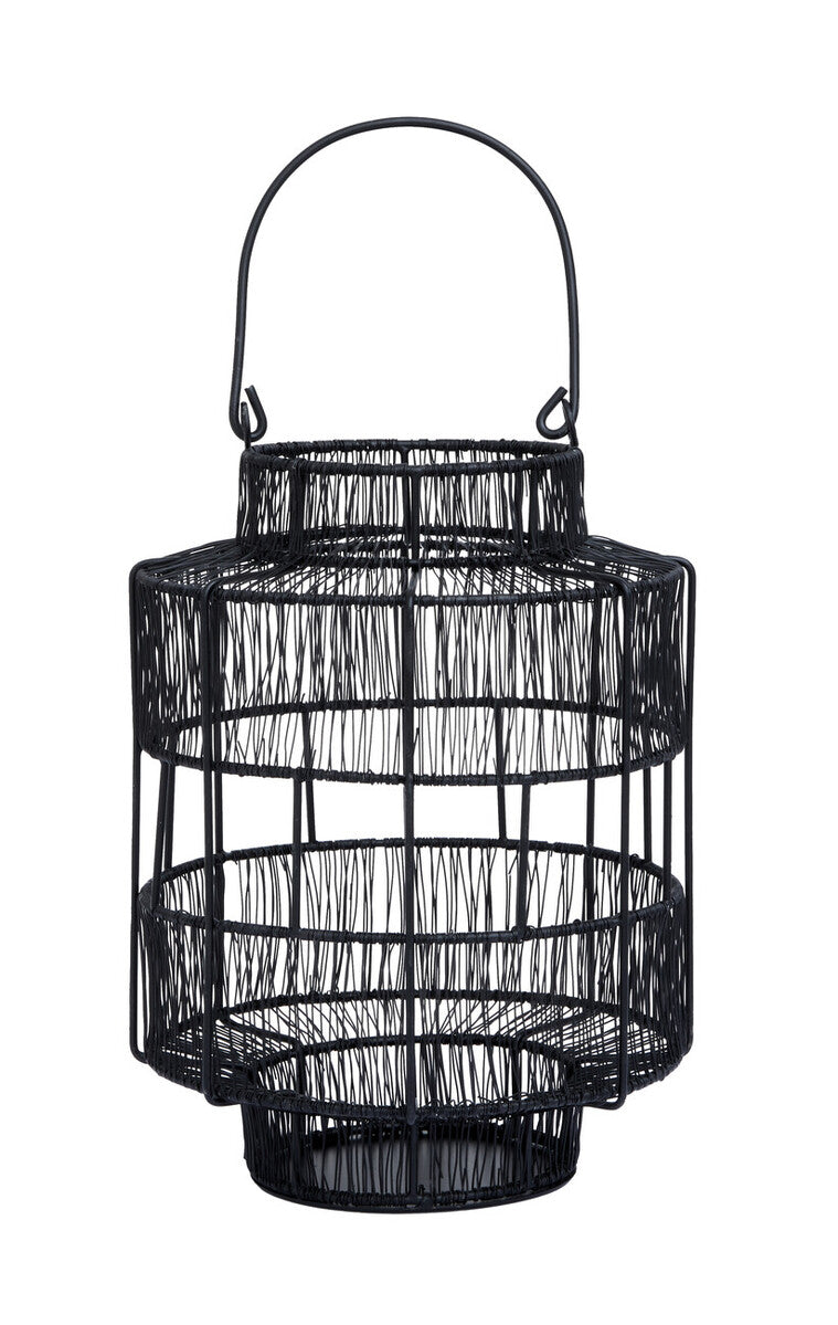 Enzo Small Black Wire Lantern