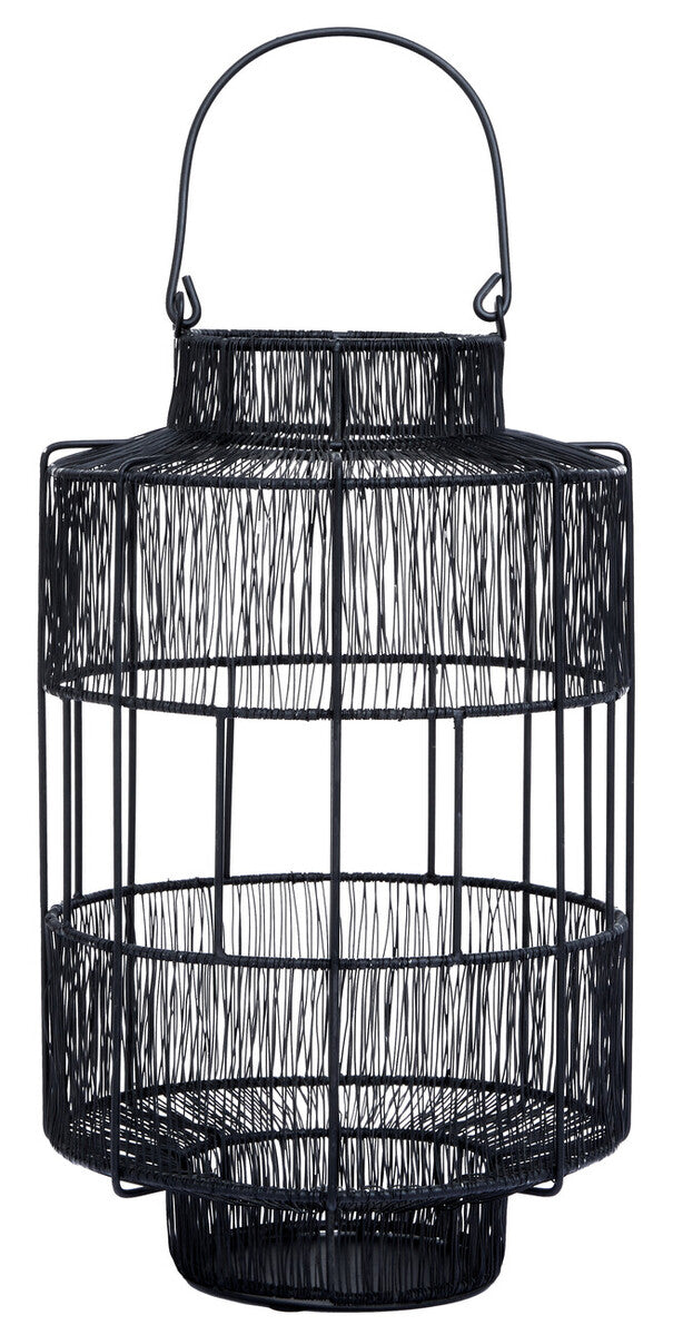 Enzo Large Black Wire Lantern