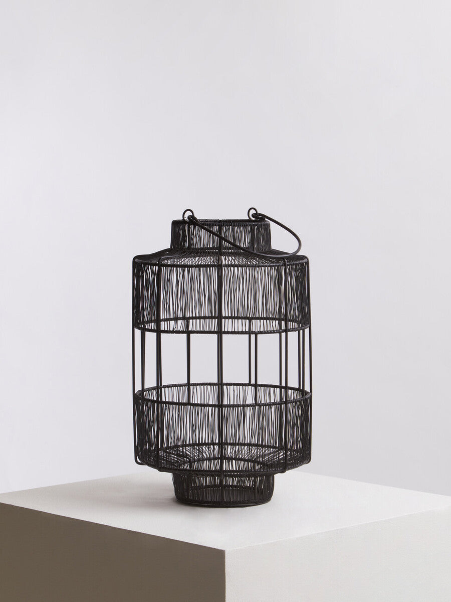 Enzo Large Black Wire Lantern