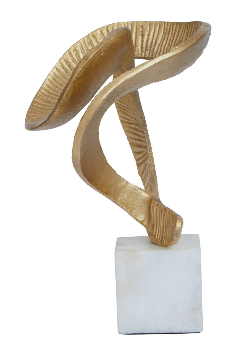 Evra Gold Sculpture On White Marble Base