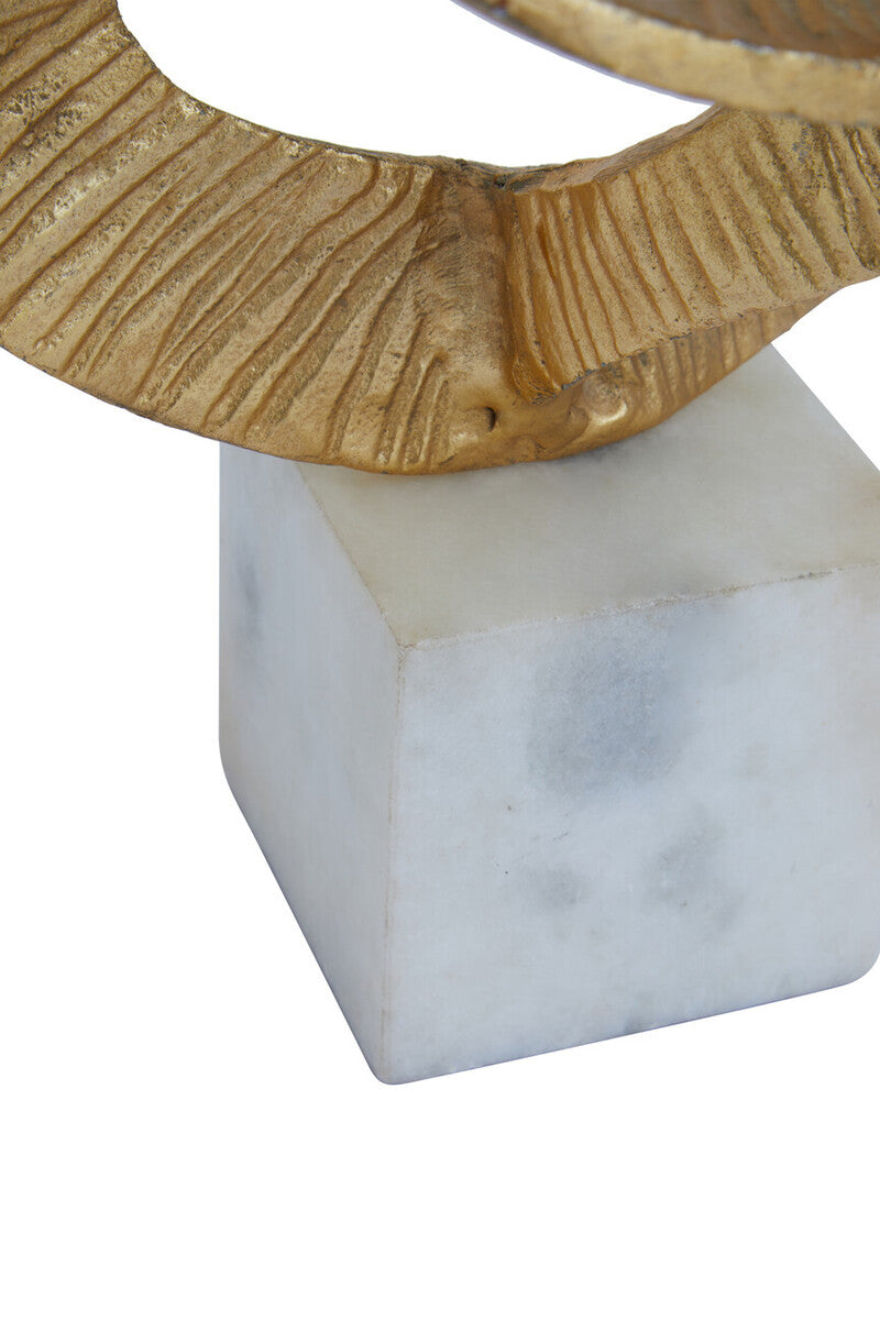 Evra Gold Sculpture On White Marble Base