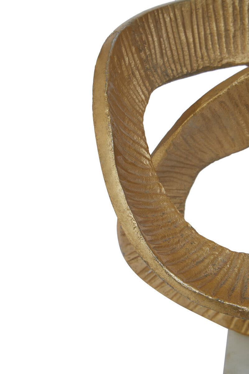 Evra Gold Sculpture On White Marble Base
