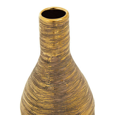 Hermosa Gold Small Ceramic Bottle Vase