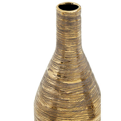 Hermosa Gold Large Ceramic Bottle Vase