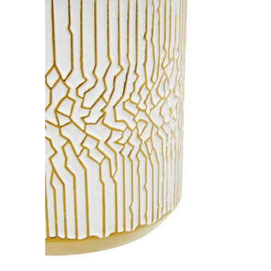 Honna Small White Gold Ceramic Planter