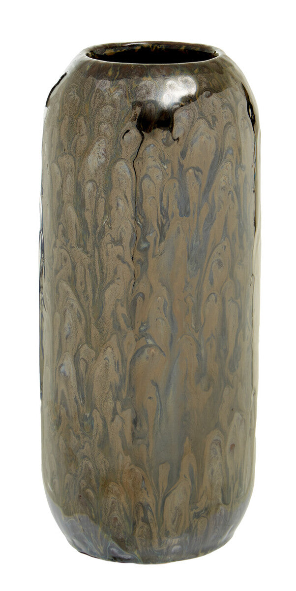 Decorative vase with a textured surface on a white background