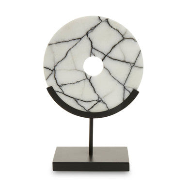 Marmara Marble Sculpture On Iron Stand