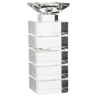 Carrie Clear Finish Small Candle Holder
