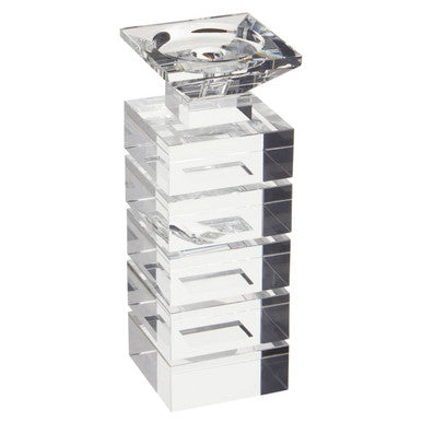 Carrie Clear Finish Small Candle Holder