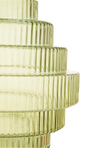 Benka Large Green Ribbed Glass Vase - Image 8