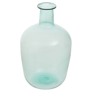 Bexley Blue Small Bottle Neck Recycled Glass Vase - Image 8