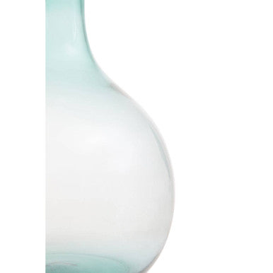 Bexley Blue Large Bottle Neck Recycled Glass Vase - Image 9