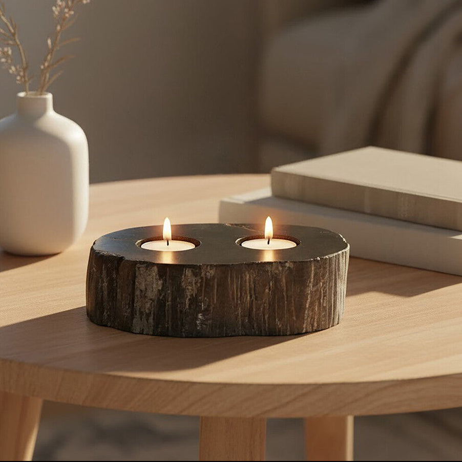Relic Petrified Wood 2 Tealight Holder - Image 2