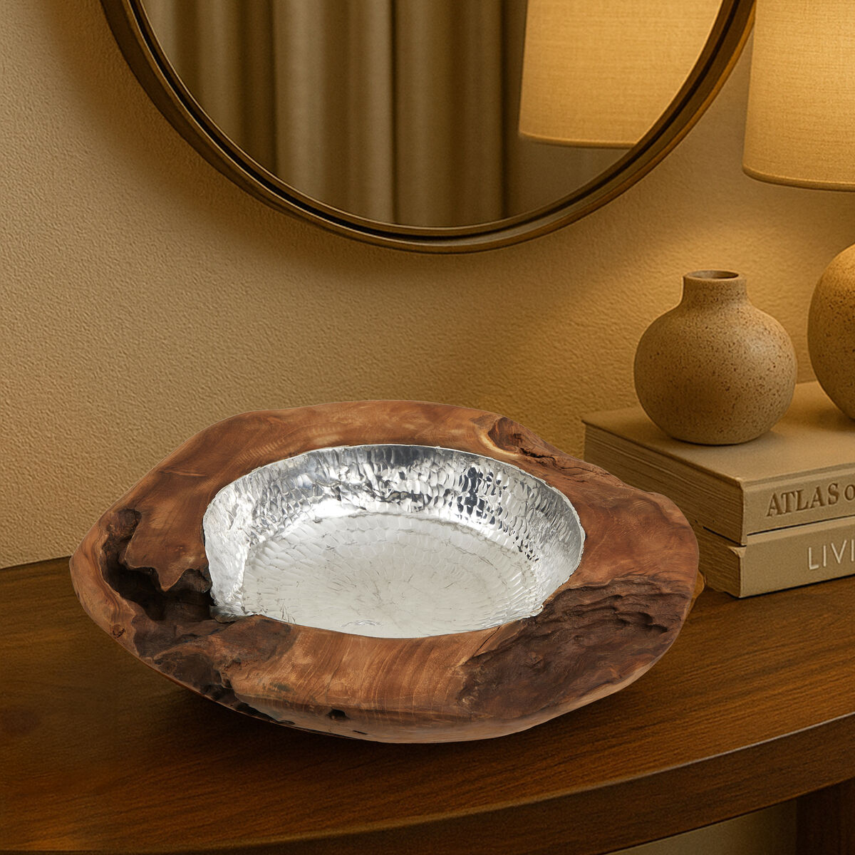 Seraya Teak Wood Bowl - Image 2