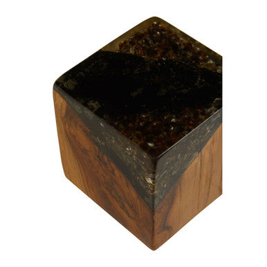 Sakra Teak Wood and Resin Sculpture