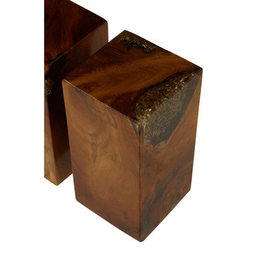 Sakra Set Of 2 Teak Wood Bookends