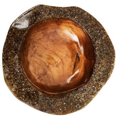 Sakra Teak Wood and Resin Bowl - Image 3