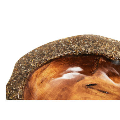 Sakra Teak Wood and Resin Bowl - Image 4