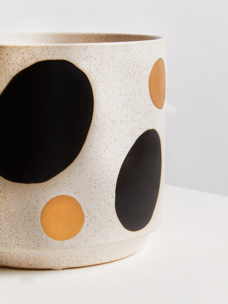 Yuri White And Gold Spotted Planter