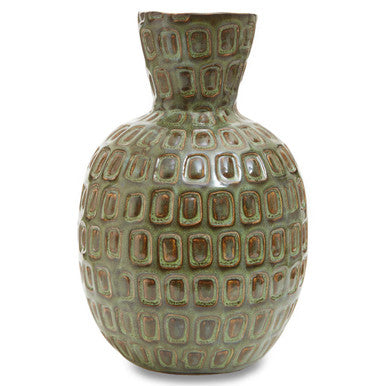Yana Small Green Textured Ceramic Vase