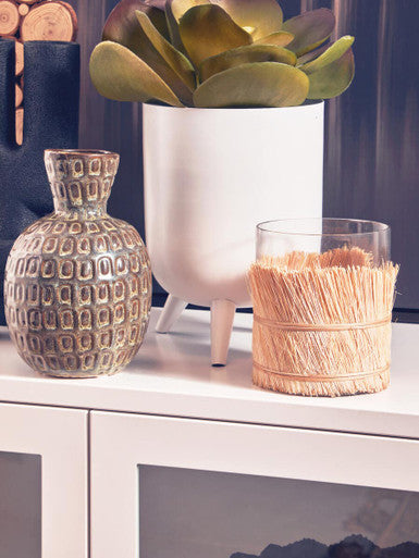 Yana Small Green Textured Ceramic Vase