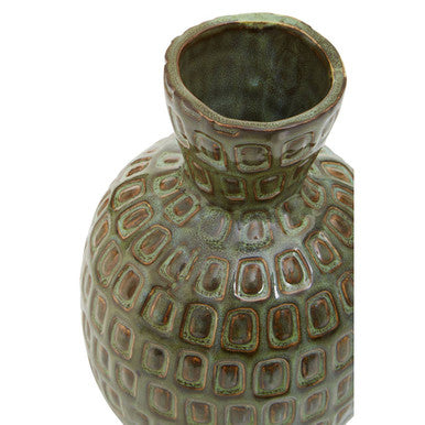 Yana Small Green Textured Ceramic Vase