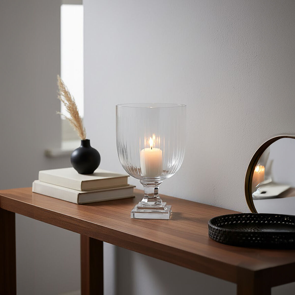 Cortina Small Glass Hurricane Candle Holder