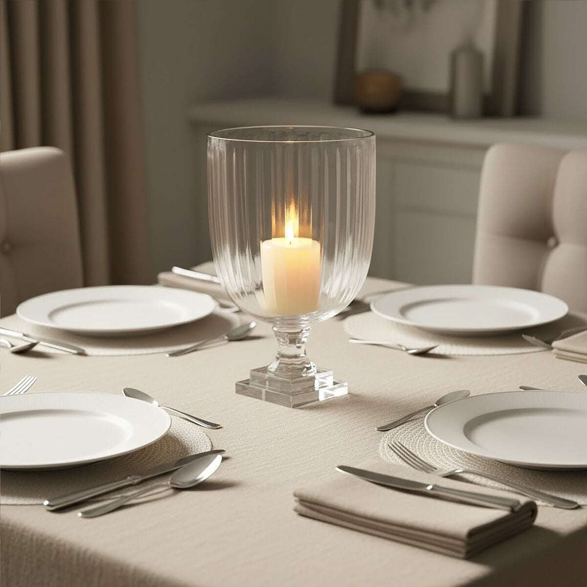 Cortina Medium Glass Hurricane Candle Holder