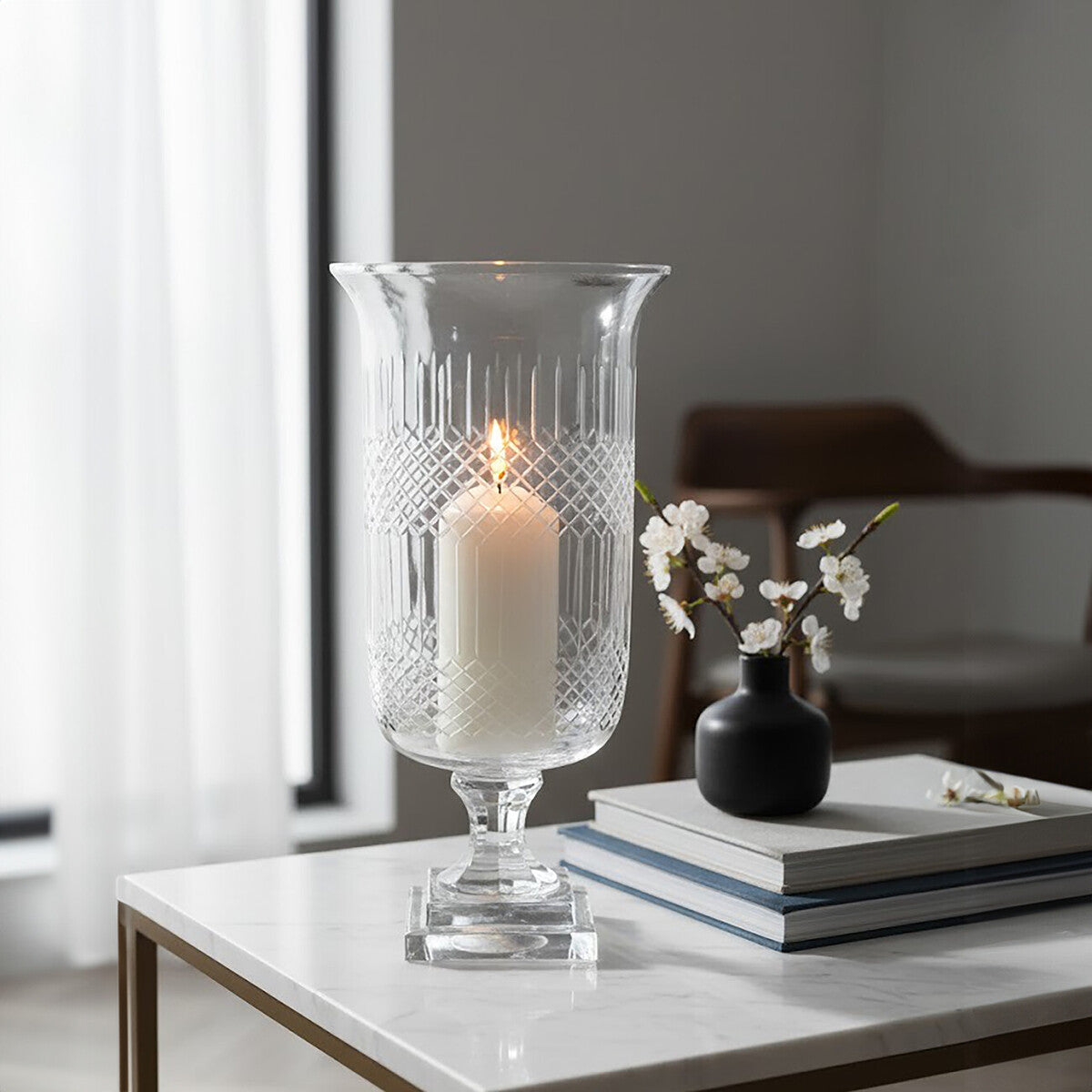 Cortina Large Diamond Cut Candle Holder