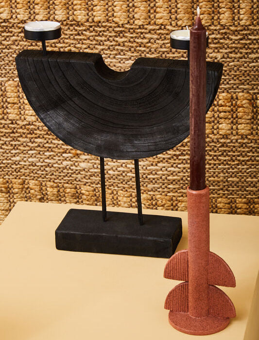 Utica Red Candle Holder