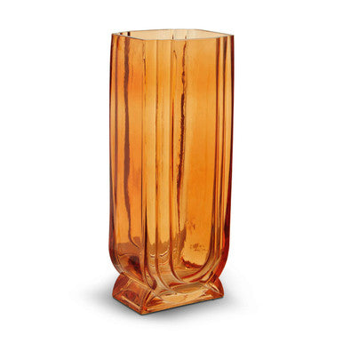 Edan Large Orange Glass Vase