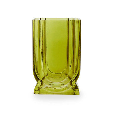 Edan Small Olive Green Glass Vase - Image 2