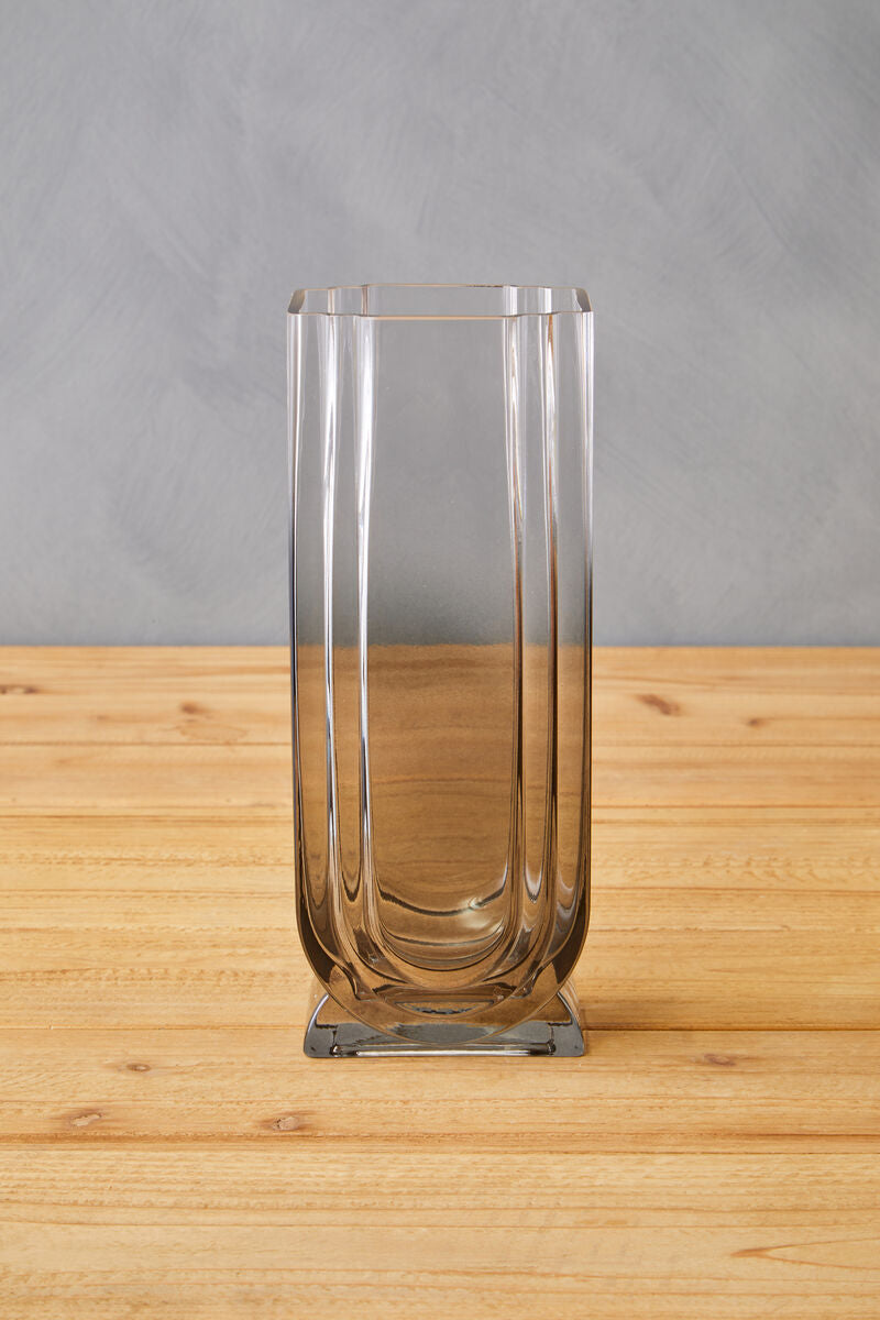 Edan Large Grey Ombre Glass Vase
