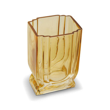 Edan Small Ochre Yellow Glass Vase - Image 6